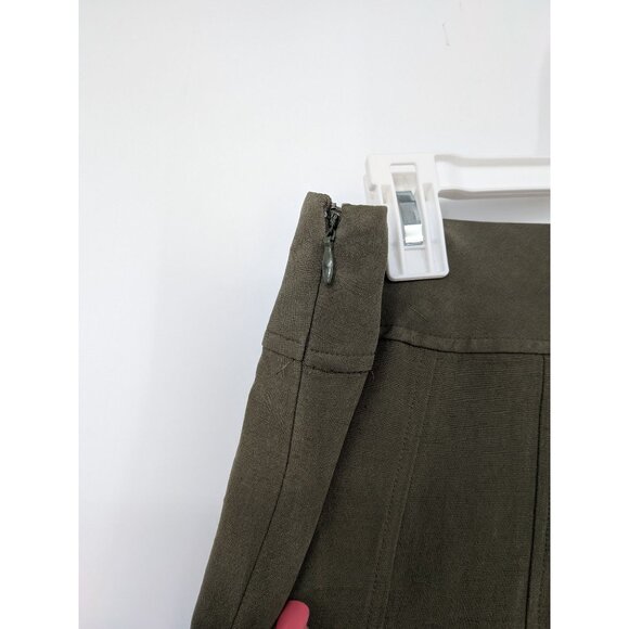 Coldwater Creek Midi Skirt Size 12 Silk Linen Blend Neutral Capsule Minimalist - Picture 9 of 10